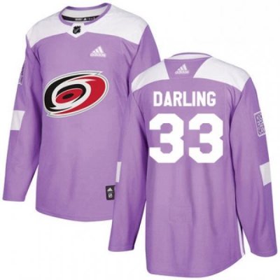 Mens Adidas Carolina Hurricanes 33 Scott Darling Authentic Purple Fights Cancer Practice NHL Jersey