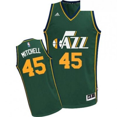 Youth Adidas Utah Jazz 45 Donovan Mitchell Swingman Green Alternate NBA Jersey