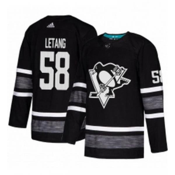 Mens Adidas Pittsburgh Penguins 58 Kris Letang Black 2019 All Star Game Parley Authentic Stitched NHL Jersey