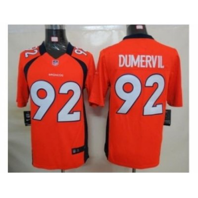 Nike Denver Broncos 92 Elvis Dumervil Orange Limited NFL Jersey