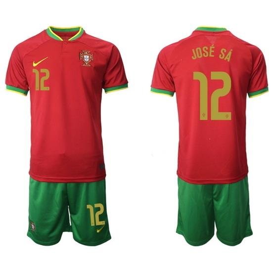 Portugal 2022 World Cup Soccer Jersey #12 JOSE SA RED