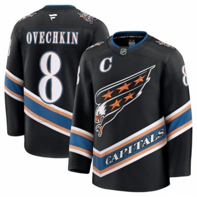 Men Washington Capitals 8 Alexander Ovechkin Black 2024 25 Alternate Stitched Hockey Jersey