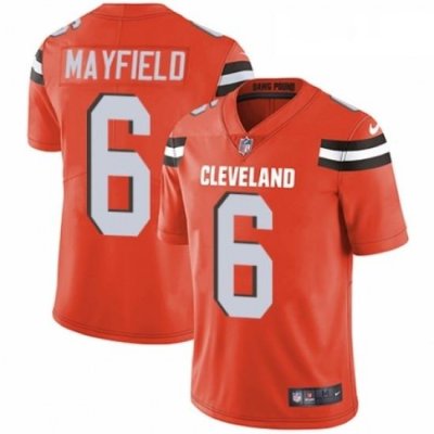 Youth Nike Cleveland Browns 6 Baker Mayfield Orange Alternate Vapor Untouchable Limited Player NFL Jersey