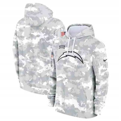 Men's Los Angeles Chargers 2024 Arctic Camo Salute to Service Club Fleece Pullover Hoodie