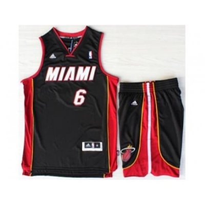 Miami Heat 6 LeBron James Black Revolution 30 Swingman NBA Jerseys Short Suits MIAMI Style