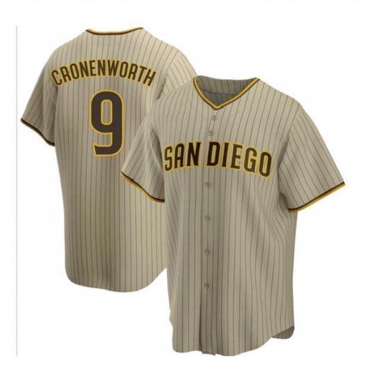 Men San Diego Padres 9 Jake CronenWorth BroWn Cool Base Stitched Jerse