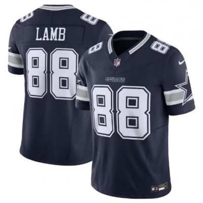 Men Dallas Cowboys 88 CeeDee Lamb Navy 2023 F U S E  Vapor Limited Stitched Football Jersey