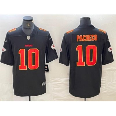 Men Kansas City Chiefs 10 Isiah Pacheco Black Vapor Untouchable Limited Stitched Football Jersey