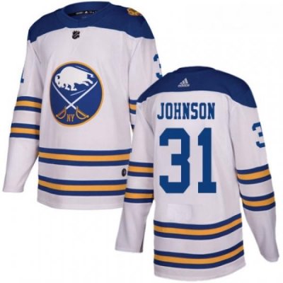 Youth Adidas Buffalo Sabres 31 Chad Johnson Authentic White 2018 Winter Classic NHL Jersey