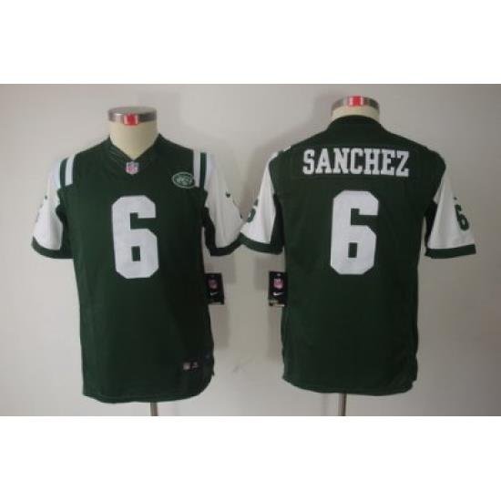 Youth Nike Youth New York Jets #6 Mark Sanchez Green Limited Jerseys