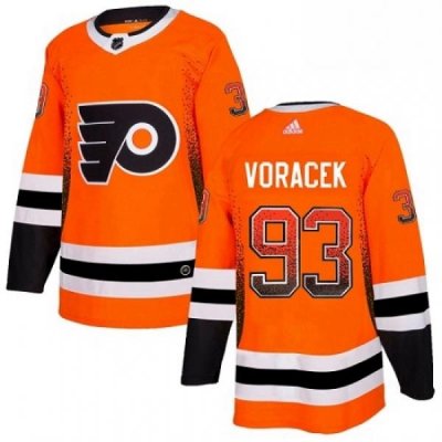 Mens Adidas Philadelphia Flyers 93 Jakub Voracek Authentic Orange Drift Fashion NHL Jersey