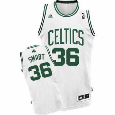 Mens Adidas Boston Celtics 36 Marcus Smart Swingman White Home NBA Jersey