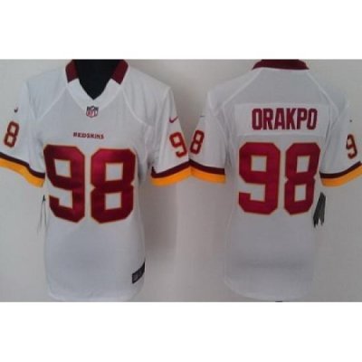 Women Nike Washington Redskins 98 Orakpo White Nike NFL Jerseys