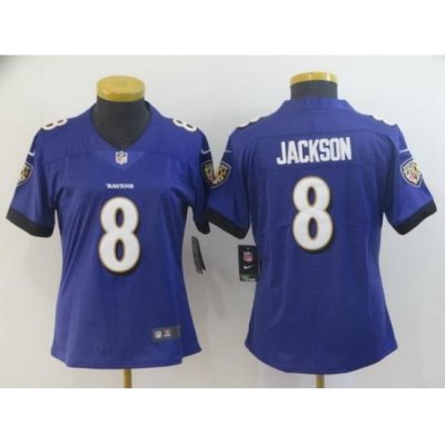 Nike Ravens 8 LaMar Jackson Purple Women Vapor Untouchable Limited Jersey