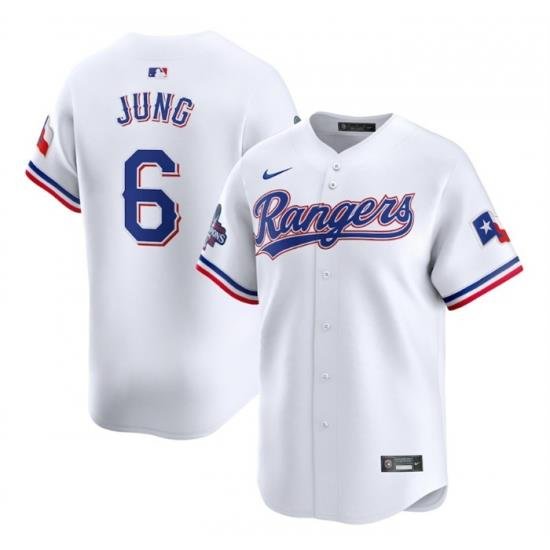 Men Texas Rangers 6 Josh Jung White 2023 World Series Champions Stitched Baseball Jersey