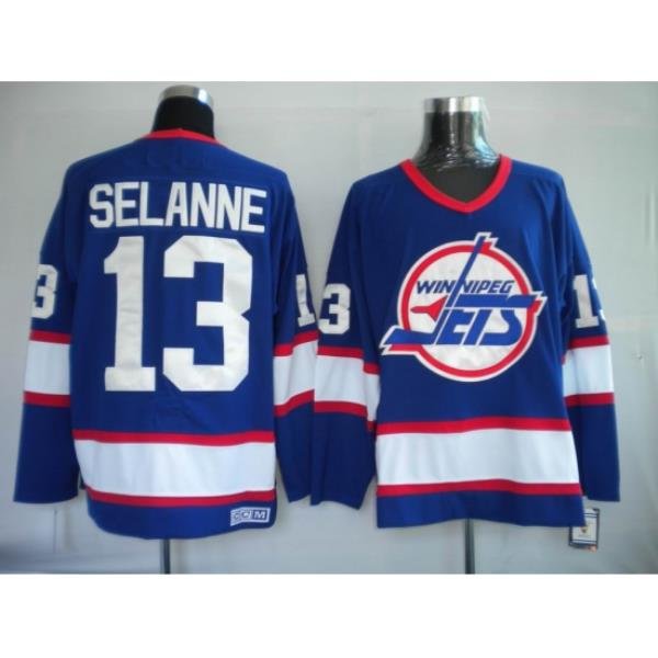 Hockey jerseys Winnipeg Jets #13 Selanne blue Throwback