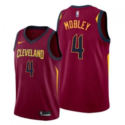 Men Cleveland Cavaliers 4 Evan Mobley Red Jersey