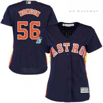 Womens Majestic Houston Astros 56 Hector Rondon Authentic Navy Blue Alternate Cool Base MLB Jersey