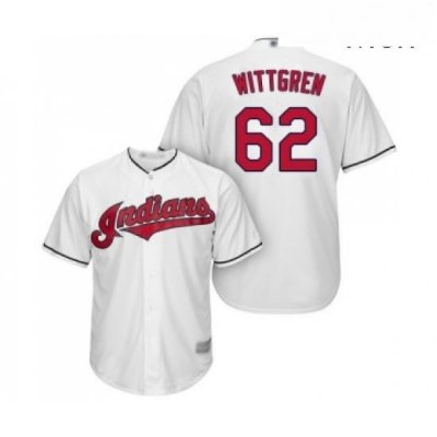 Mens Cleveland Indians 62 Nick Wittgren Replica White Home Cool Base Baseball Jersey