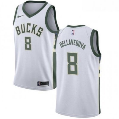 Youth Nike Milwaukee Bucks 8 Matthew Dellavedova Authentic White Home NBA Jersey Association Edition