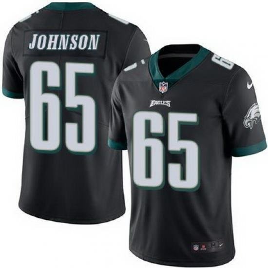 Nike Eagles #65 Lane Johnson Black Mens Stitched NFL Limited Rush Jersey