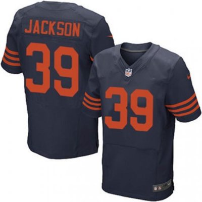 Nike Bears #39 Eddie Jackson Navy Blue Alternate Mens Stitched NFL Elite Jersey