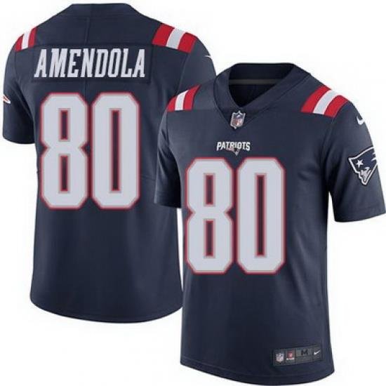 Nike Patriots #80 Danny Amendola Navy Blue Mens Stitched NFL Limited Rush Jersey