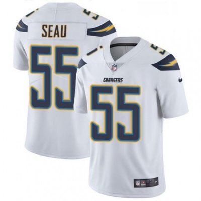 Men Nike Los Angeles Chargers 55 Junior Seau White Vapor Untouchable Limited Player NFL Jersey