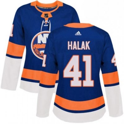 Womens Adidas New York Islanders 41 Jaroslav Halak Premier Royal Blue Home NHL Jersey