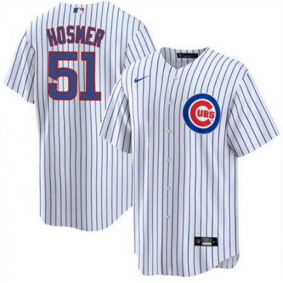 Men Chicago Cubs 51 Eric Hosmer White Cool Base Stitched Baseball Jersey