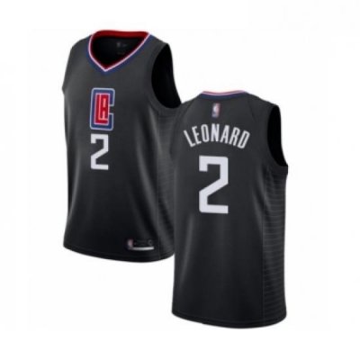 Youth Los Angeles Clippers 2 Kawhi Leonard Swingman Black Basketball Jersey Statement Edition