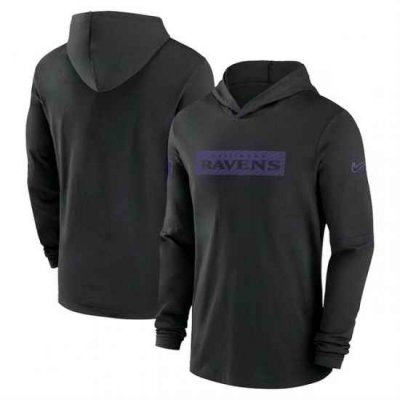 Men Baltimore Ravens Black Sideline Performance Hoodie