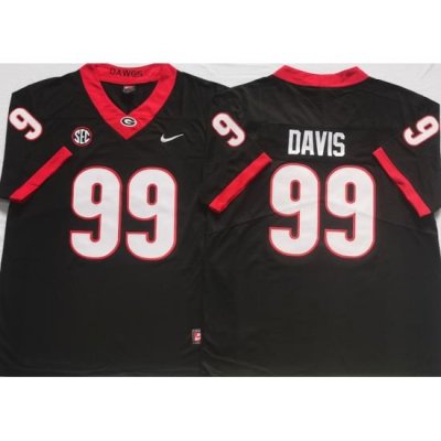 Men #99 Jordan Davis Georgia Bulldogs College Football Jerseys Sale-Black