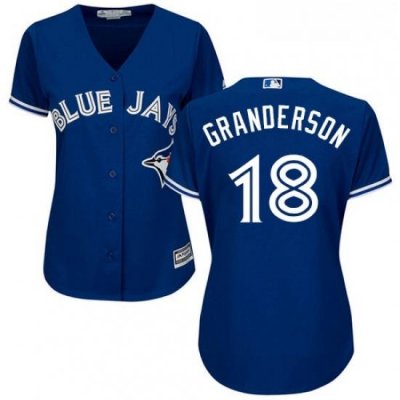 Womens Majestic Toronto Blue Jays 18 Curtis Granderson Replica Blue Alternate MLB Jersey