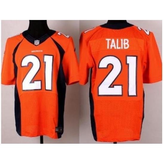 Nike Denver Broncos 21 Aqib Talib Orange Elite NFL Jersey