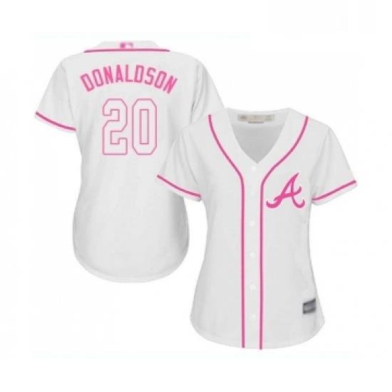 Womens Atlanta Braves 20 Josh Donaldson Replica White Fashion Cool Base Baseball Jersey