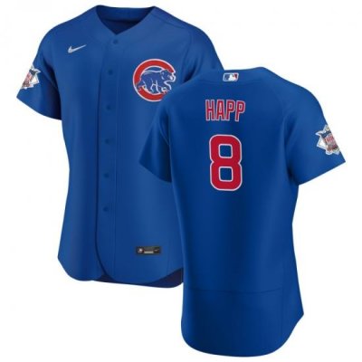 Men Chicago Cubs 8 Ian Happ Men Nike Royal Alternate 2020 Flex Base Player Jersey