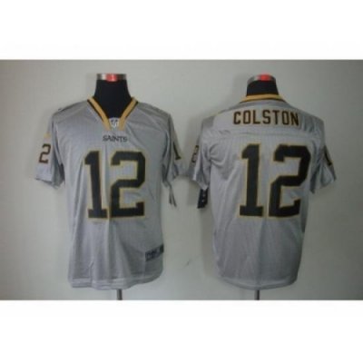 Nike New Orleans Saints 12 Marques Colston grey Elite lights out NFL Jersey