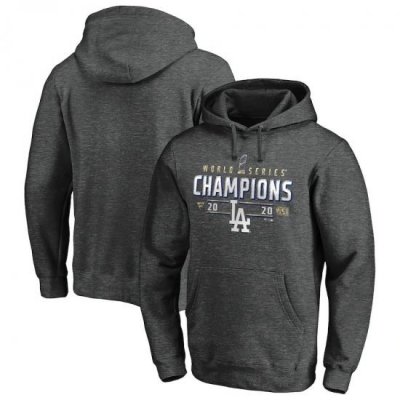 Men Los Angeles Dodgers 2020 World Series Champions Locker Room Pullover Hoodie Charcoal