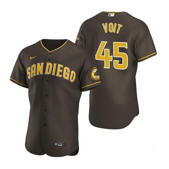 Men San Diego Padres 45 Luke Voit BroWn Flex Base Stitched Baseball jersey