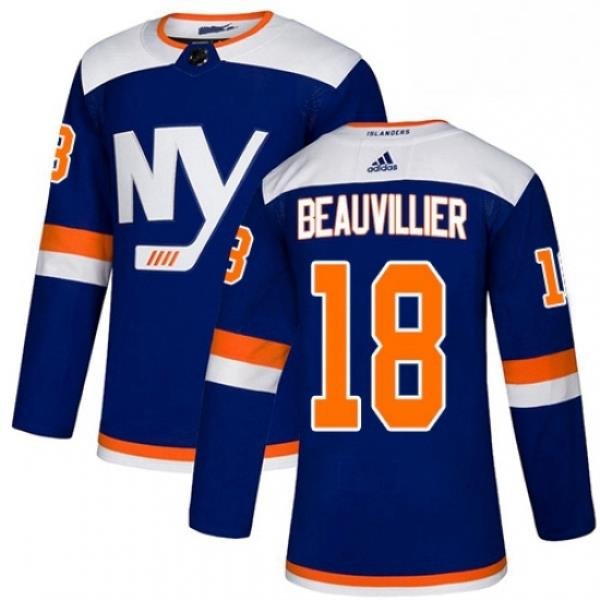 Mens Adidas New York Islanders 18 Anthony Beauvillier Premier Blue Alternate NHL Jersey