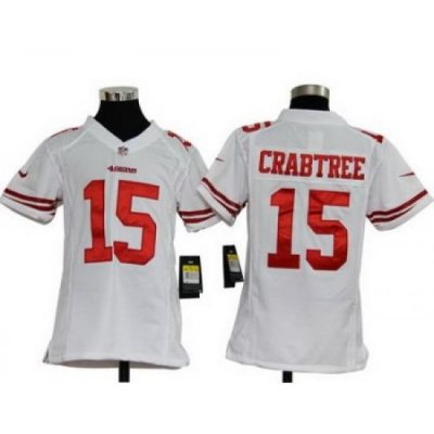 Youth Nike San Francisco 49ers 15# Michael Crabtree White Nike NFL Jerseys