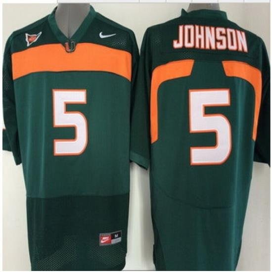 Miami Hurricanes Jersey NCAA jerseys #5 Johnson Black jersey