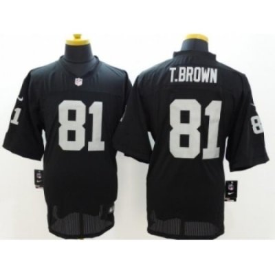 Nike Oakland Raiders 81 Tim BroWn black Elite NFL Jersey