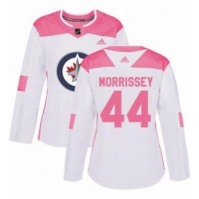 Womens Adidas Winnipeg Jets 44 Josh Morrissey Authentic WhitePink Fashion NHL Jersey