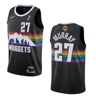 Men Denver Nuggets 27 Jamal Murray Black 2023 Finals Champions City Edition Stitched Basketball Jersey