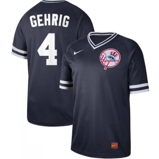 Mens Nike NeW York Yankees 4 Lou Gehrig Navy Authentic CooperstoWn Collection Stitched Baseball Jerse