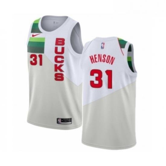 Womens Nike Milwaukee Bucks 31 John Henson White Swingman Jersey Earned Edition