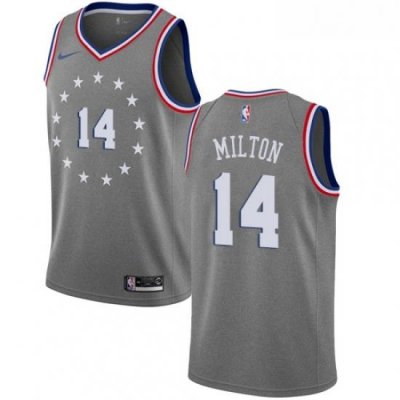 Womens Nike Philadelphia 76ers 14 Shake Milton Swingman Gray NBA Jersey City Edition