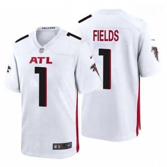 Men Atlanta Falcons #1 Justin Fields White 2021 Draft Jersey